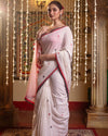 Indiehaat | Mul Cotton Jamdani Weaving White Saree