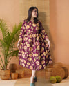 Indiehaat | Blockprinted Cotton Long Dress Violet
