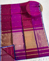 Indiehaat | Maheshwari Silk Magenta & Purple Dual Tone Saree