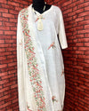 Indiehaat | Pure Linen Embroidered Off White Stitched Suit