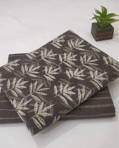 Indiehaat | Blockprinted Cotton Suit (Top & Bottom) Ash Gray