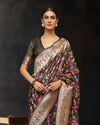 Indiehaat | Kashifa Silk Handloom Weaving Brown Saree