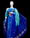 Indiehaat | Kota Doria Gota Patti, Bandhej Suit Blue