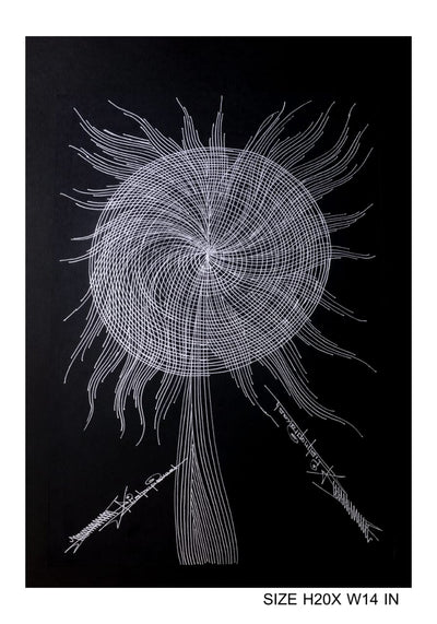 The Surpur Line Art Painting Mixed Media on Paper Unframed (Size: 22 x 16 inches) Artist: Krishna Prakash-Indiehaat