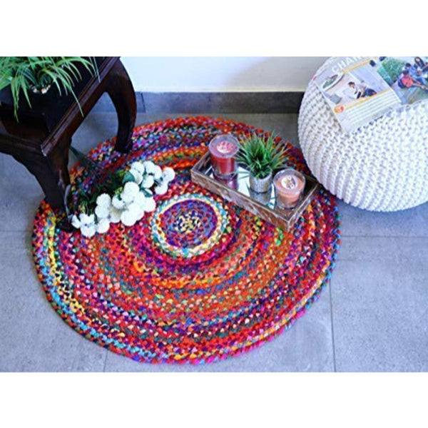 Multicolor Jute Rug Mats-Indiehaat