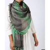 Hand Dyed Pure Linen Black Dupatta-Indiehaat