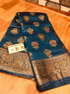 Tussar Moonga Banarasi Silk Saree Green 13% Off - IndieHaat