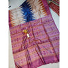 Silkmark Certified Tussar Silk Madhubani Block Print Biege color Saree with Blouse-Indiehaat