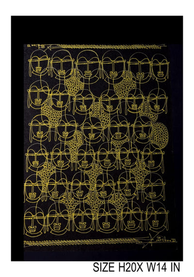 The Surpur Line Art Painting Mixed Media on Paper Unframed (Size: 22 x 16 inches) Artist: Krishna Prakash-Indiehaat