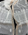 Chanderi Silk Dupatta White Color with Chikankari work - IndieHaat