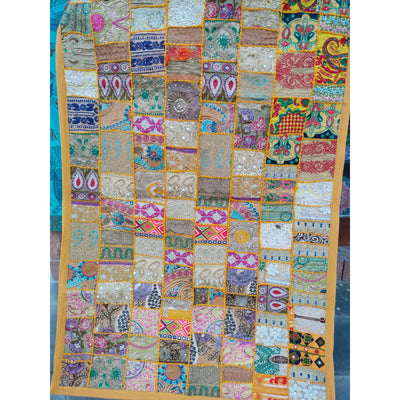 Indiehaat | Khamma Ghani Elegant Wall Hanging Tapestry Kambadiya Work - 40X60 Inch