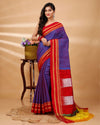 ILKAL Handloom Cotton Silk Saree Faded Purple Color with running blouse - IndieHaat