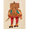 Multicolor Handcrafted Leather Ravana Painting-Indiehaat