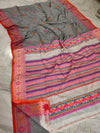 Cotton Saree Handloom Gray 10% Off - IndieHaat