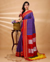 ILKAL Handloom Cotton Silk Saree Faded Purple Color with running blouse - IndieHaat