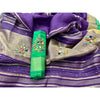 Pure Linen Floral Embroidered Purple Saree with Embroidered Blouse-Indiehaat