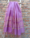 Chanderi Silk Dupatta Lavendar Color Applique Work - IndieHaat