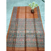 Silkmark Certified Tussar Silk Madhubani HANDPAINTED Brown Saree with Blouse-Indiehaat