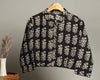 Crop Top Stitched Blouse Black and Cream Pure Cotton Bagru Handblock Printed-Indiehaat