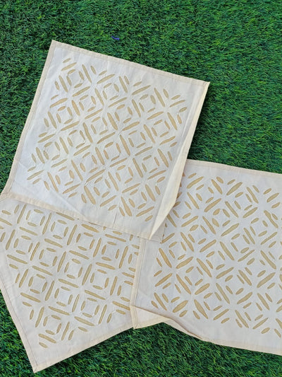 Pure Cotton Applique Cushion Covers White-Indiehaat