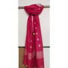 Hand Dyed Slub Linen Pink Dupatta-Indiehaat