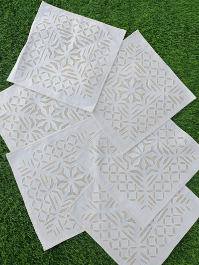 Pure Cotton Applique Cushion Covers Blue-Indiehaat