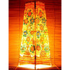 Indiehaat | Flower Kalamkari Handpainted Standing Square Leather Lamp | 17 Inch