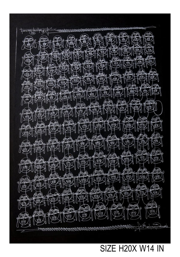 The Surpur Line Art Painting Mixed Media on Paper Unframed (Size: 22 x 16 inches) Artist: Krishna Prakash-Indiehaat