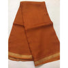 Kota Doria Pure Silk Orange Saree Hand Dyed with Blouse-Indiehaat