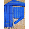 Katan Silk Blue Suit Piece with Bottom and Dupatta Handcrafted-Indiehaat