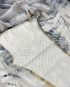 Pure Chanderi Silk Kurti White Color with heavy Chikankari work Dupatta - IndieHaat
