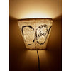 Indiehaat | Peacock Kalamkari Handpainted Wall Mount Leather Lamp | 8.5 Inch