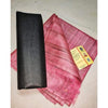 Silkmark Certified Gichcha Tussar Handloom Hand Dyed Saree Pink Color with Contrast Blouse-Indiehaat