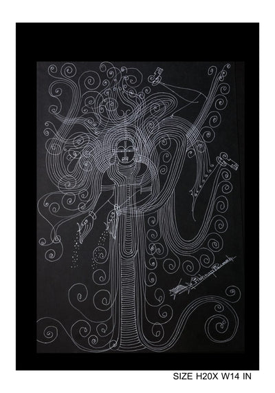 The Surpur Line Art Painting Mixed Media on Paper Unframed (Size: 22 x 16 inches) Artist: Krishna Prakash-Indiehaat