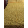 Handcrafted Yellow Aplique Work King Size Double Bed Cover (7.5 Ft X 9 Ft)With 2 Pllow Covers And 2 Cushion Covers-Indiehaat