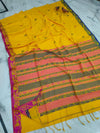 Cotton Saree Handloom Yellow 12% Off - IndieHaat