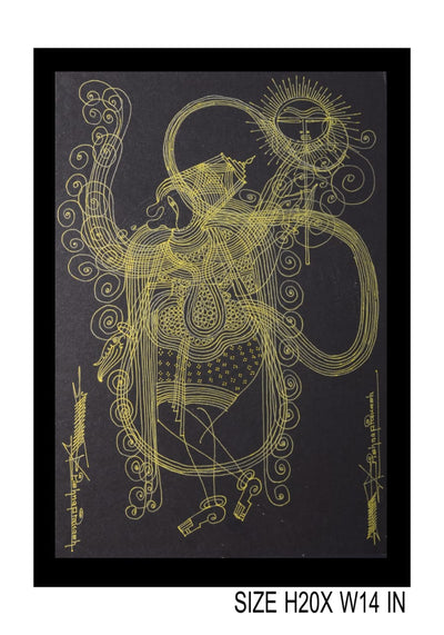 The Surpur Line Art Painting Mixed Media on Paper Unframed (Size: 22 x 16 inches) Artist: Krishna Prakash-Indiehaat