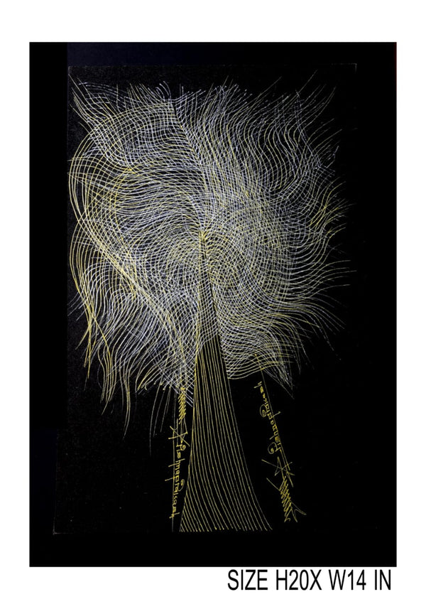 The Surpur Line Art Painting Mixed Media on Paper Unframed (Size: 22 x 16 inches) Artist: Krishna Prakash-Indiehaat