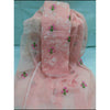 Kota Doria Pink Suit Material 2 Piece Embroidered (Only Top and Dupatta)-Indiehaat