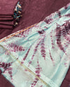 Pure Chanderi Silk Kurti Burgundy Color with heavy Chikankari work Dupatta - IndieHaat