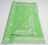 Kota Doria Saree Embroidered Green 13% Off - IndieHaat