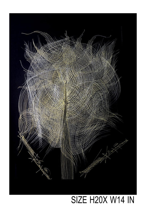 The Surpur Line Art Painting Mixed Media on Paper Unframed (Size: 22 x 16 inches) Artist: Krishna Prakash-Indiehaat