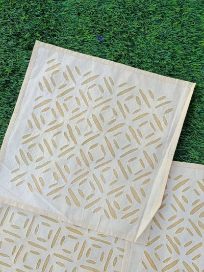 Pure Cotton Applique Cushion Covers White-Indiehaat