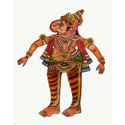 Multicolor Handcrafted Leather Ganesha Painting-Indiehaat