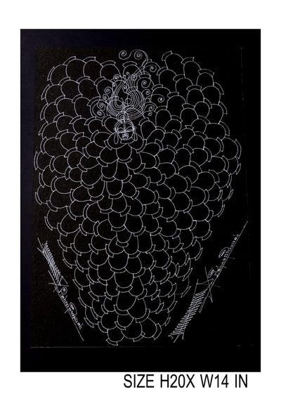 The Surpur Line Art Painting Mixed Media on Paper Unframed (Size: 22 x 16 inches) Artist: Krishna Prakash-Indiehaat