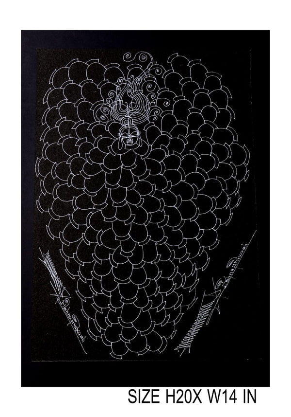 The Surpur Line Art Painting Mixed Media on Paper Unframed (Size: 22 x 16 inches) Artist: Krishna Prakash-Indiehaat