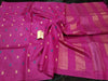 Silkmark Certified Eri Silk Embroidered Pink Saree with Blouse-Indiehaat