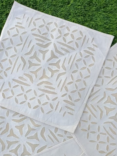 Pure Cotton Applique Cushion Covers Blue-Indiehaat