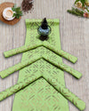 Cotton Table Runner and Mat Set (6+1) Applique work Pista Green Color - IndieHaat