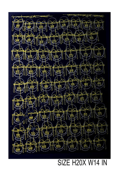 The Surpur Line Art Painting Mixed Media on Paper Unframed (Size: 22 x 16 inches) Artist: Krishna Prakash-Indiehaat